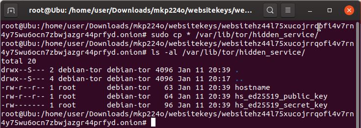 Copying vanity onion keys into /var/lib/tor/hidden_service